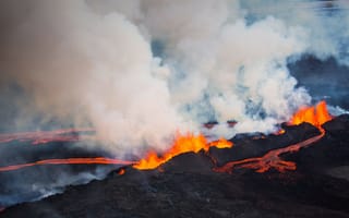 Картинка пейзаж, лавы, геологическое явление, лесной пожар, извержение, типы вулканических извержений, природа, вулкан, пожар, пейзажи, вулканическая форма рельефа