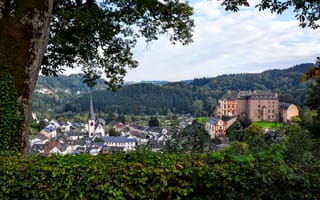 Картинка Германия, город, мальберг, здания, лес, природа