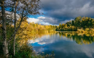 Картинка Истон Пруды - Истон, Штат Вашингтон, водоём, осень