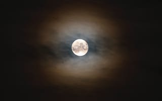Картинка луна, ночь, природа, светящиеся, лунный свет, облака