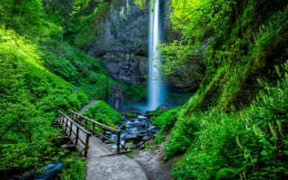 Картинка Lautrell Falls, Ущелье реки Колумбия, Водопад, Водопады