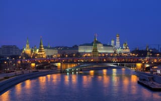 Обои Москва, Москва река, Россия, Кремль