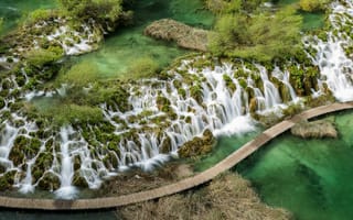 Картинка Plitvice Lakes National Park, река, водопады, Croatia