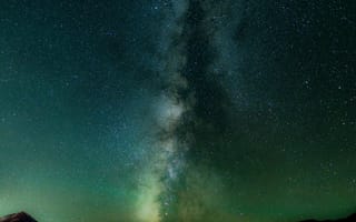 Картинка ночь, галактика, природа, спиральная галактика, аврора, звезды, звезда, атмосфера, астрономический объект, космическое пространство, небо, пейзажи, Млечный путь, астрономия