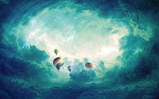 Картинка воздушный шар, небо, разное, фотографии, пейзажи, фантастика