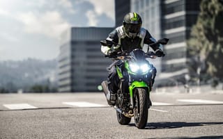 Картинка зелёный, мотоцикл, kawasaki z400, мотоциклы