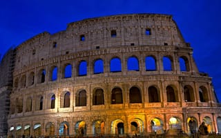 Обои ночь, Рим, древняя история, Италия, поселение людей, оперный театр, архитектура, древнеримская архитектура, структура, древний рим, город, фасад