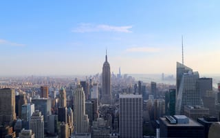 Картинка Нью-Йорк, небоскребы, город, манхэттен, городской пейзаж, современная архитектура