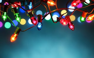 Картинка светящаяся гирлянда, праздник, новый год, гирлянда, цветные лампочки, светящиеся лампочки, новогодняя гирлянда, новогодние лампочки