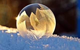Картинка пузырь, холодный, глазированный мыльный пузырь, мыльный пузырь, Холодное сердце, крупным планом, снег, замораживание, зима, свет, солнечный свет, компьютерные, разное, замерзший пузырь, мороз, лед, макросъёмка