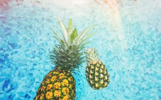 Картинка ананас, бассейн, вода, фрукты, продукт, еда