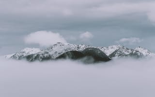 Картинка горы, над облаками, вершины гор, фотографии на телефон, облака, пейзажи, природа