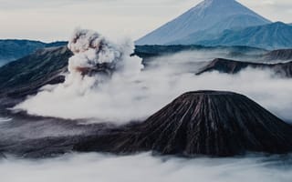 Картинка Гора Бромо, вулкан, мир, пейзажи, Индонезия, природа