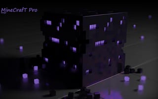 Картинка Майнкрафт, темный куб, обсидиановый камень, игры, фиолетовый блок, разное, яркий фиолетовый крайола, фотографии на телефон