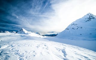 Картинка гор, снег, пейзажи, фото без регистрации, облака