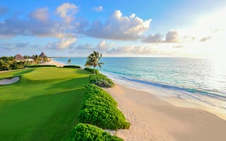 Картинка море, гольф-клуб, тропики