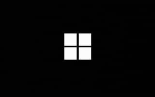 Картинка Windows, компьютер, минимализм, тьма, hi-tech, логотип, минималистский, черный