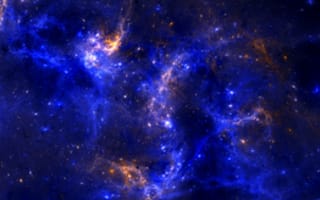 Картинка галактика, голубая туманность, вселенная, звезды, космос