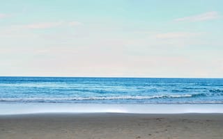 Картинка пляж, песок, горизонт, пейзажи, небо, бесплатные фотографии, волны