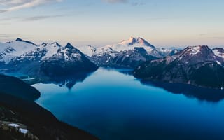 Картинка канада, озеро, горы, снег, природа, живописный