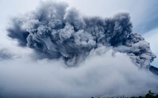 Картинка облако, небо, атмосфера, атмосфера земли, пейзажи, геологическое явление, извержение, дым, вулкан, кумулус