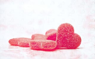 Картинка еда, сердце, розовый, сахар, фрукты, сердца, цветок, красный, День святого Валентина, узор, рука, праздники, конфеты, продукт