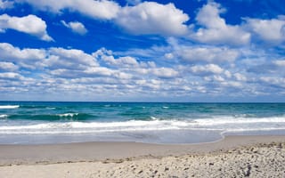 Картинка пляж, море, голубые небесные облака, пейзажи, берег, волна, облака, ветровая волна, облачное небо, отпуск, горизонт, небо, облако, океан, облачно, побережье, песок, водоём