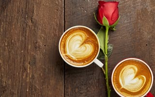 Картинка кофе, форма сердца, напитки, роза, разное, капучино