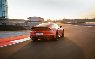 Картинка Porsche 911, красный, машины, автомобили 2021 года, Porsche, закат
