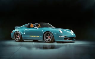 Картинка Porsche 911, голубая машина, автомобили 2021 года, машины, Porsche, Behance