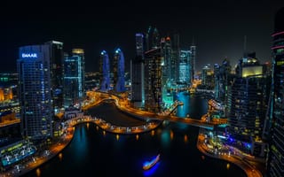 Картинка архитектура, Дубай, ночные города