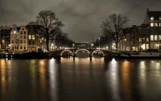 Картинка Amsterdam, Расположен в провинции Северная Голландия, Голландия, столица и крупнейший город Нидерландов, Амстердам, Нидерланды, панорама