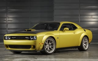 Картинка Dodge Challenger, машины, желтая машина, спорт кар