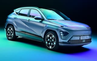 Картинка Hyundai Kona Electric, электрический автомобиль, 2023, Hyundai, машины, футуристический, темный