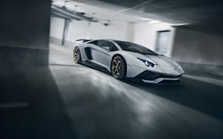 Картинка Lamborghini Aventador S, белая машина, автомобили 2018 года, Novitec, машины, Ламборгини