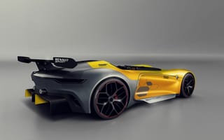 Картинка Renault, вид сзади, машины, желтая машина, задняя часть