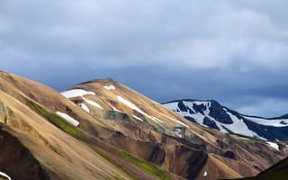 Картинка пейзаж, рок, снег, горы, Исландия, хребет, плато, перевал, географическая особенность, горные формы рельефа, холм, пейзажи, геология, рельеф местности, местность, горный хребет, приключения, дикая местность, облако, Альпы