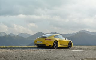 Картинка Porsche 911, желтая машина, машины, автомобили 2018 года, Porsche