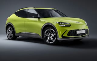 Картинка 2022, зеленая машина, genesis gv60, машины, простой