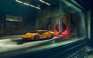 Картинка Lamborghini Huracan Performante, желтый, автомобили 2018 года, подземка, Ламборгини, машины, Lamborghini Huracan