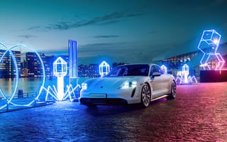 Картинка Porsche Taycan Turbo S, Porsche, Behance, машины, автомобили 2021 года