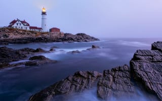 Обои Portland Head Light, маяк, Cape Elizabeth, Maine