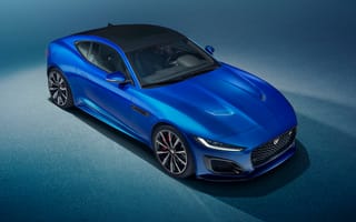 Картинка jaguar f-type r, голубой автомобиль, 2020, спортивный автомобиль, машины