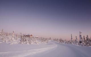 Картинка Лапландия, Финляндия, дорога, зима