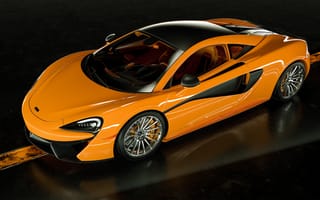 Картинка McLaren 570S, спортивный автомобиль, оранжевая машина, машины, темный