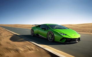 Картинка Lamborghini Huracan, зелёные суперкары, машины, пустыня