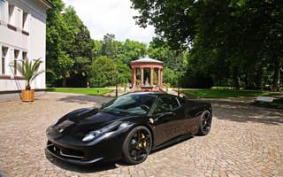 Картинка черный, вид сбоку, машины, спорт, ferrari 458 italia