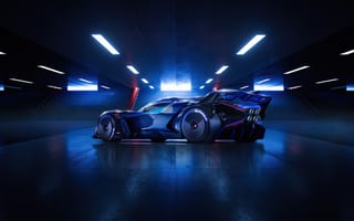 Картинка Bugatti Bolide, вид сзади, Behance, машины, Bugatti, автомобили 2021 года