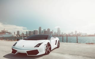 Картинка Ламборгини, белая машина, Lamborghini Huracan, автомобили 2018 года, машины