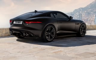 Картинка машины, Jaguar F-Type R 75, спортивный автомобиль, купе, черный автомобиль